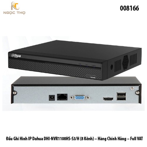 Đầu Ghi Hình IP Dahua DHI-NVR1108HS-S3/H / 1108HS - (8 Kênh) – Chính Hãng – Full VAT