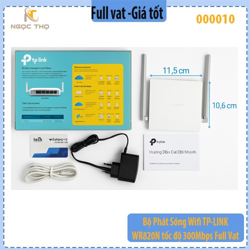 Router Wi-Fi TP-Link TL-WR820N – WiFi TP-Link Chuẩn N 300Mbps – 2 Ăng-ten 5dBi – Hỗ Trợ IPTV, Mạng Khách