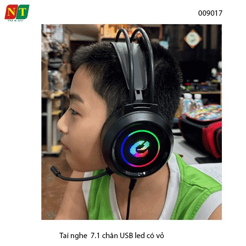 Tai nghe Gaming 7.1 LED 7 màu – USB – Chụp tai da êm – Dây bọc dù 2m – Chuyên phòng net – BH 6 tháng - full vat