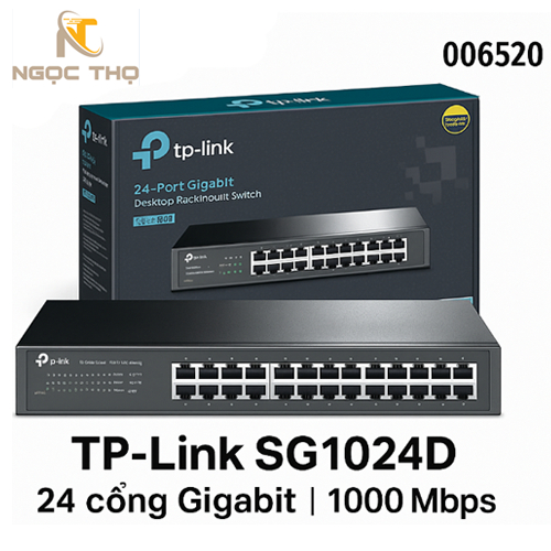 Chia mạng Switch TP-Link SG1024D – Bộ Chia Mạng Tplink 24 Cổng Gigabit 10/100/1000Mbps – Vỏ Kim Loại – Chính Hãng