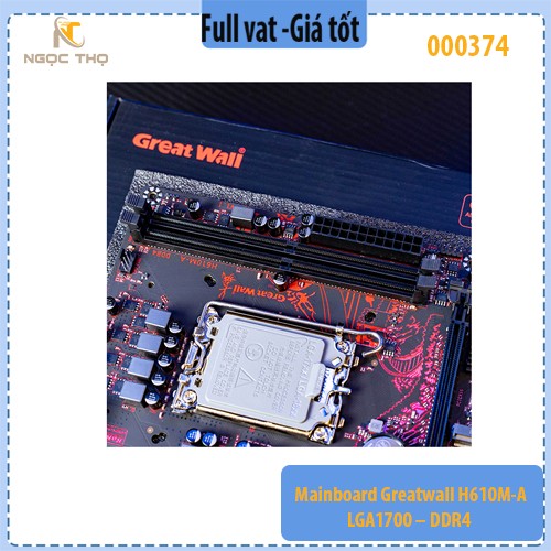 Mainboard Greatwall H610M‑A – LGA1700 – DDR4 2 khe (tối đa 64GB) – M.2 NVMe PCIe 3.0 x4 – PCIe 4.0 x16