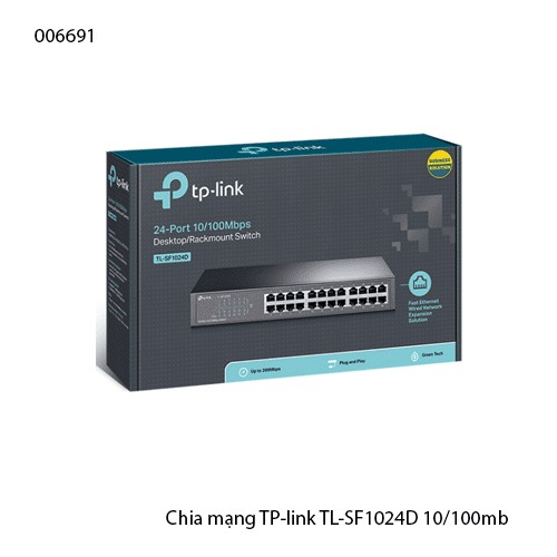 Switch TP-Link SF1024D – Bộ Chia Mạng TPlink 24 Cổng 10/100Mbps – Dạng Rack 19 inch – Plug & Play – Chính Hãng