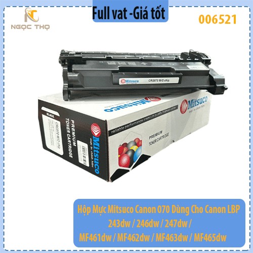 Hộp Mực Mitsuco Canon 070 – Dùng Cho Canon LBP 243dw / 246dw / 247dw / MF461dw / MF462dw / MF463dw / MF465dw – Không Chi