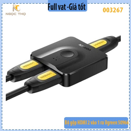 Bộ gộp HDMI 2 vào 1 ra UGREEN 50966 – bộ chuyển mạch HDMI 2×1 hỗ trợ 2 chiều (2 in 1 out / 1 in 2 out) – 4K@30Hz