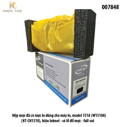 Hộp mực Inknet 151A (W1510A) (NT-CH1510) – Đã có mực – Có lỗ đổ mực – Dùng cho HP 4003/4103 – Full VAT