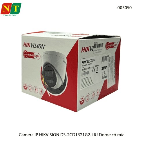 Camera IP HIKVISION DS-2CD1321G2-LIU – 2MP Full HD – Dome trong nhà – có mic – hồng ngoại 20m – Smart Light – chính hãng