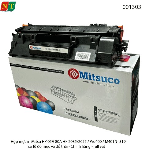 Hộp Mực In Mitsuco HP CE505A / CF280A / Canon CRG-319 (Mực 05A – 80A – Có lỗ đổ mực & đổ thải – Chính hiệu – Full VAT