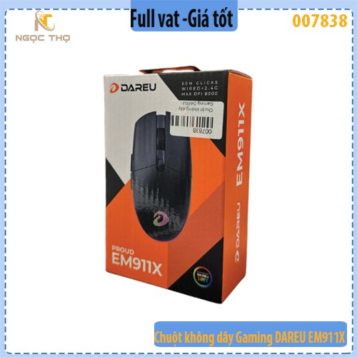 Chuột không dây Gaming DAREU EM911X – Hiệu năng đỉnh, LED RGB, chính hãng, full VAT