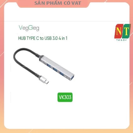 Bộ chia TypeC 3.0 RA 4 USB VK303 thương hiệu VEGGIEG