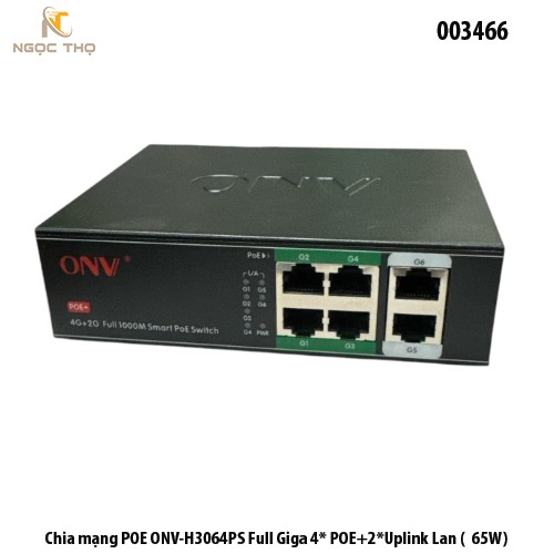 Chia mạng POE ONV-H3064PS – Full Giga 4POE + 2Uplink Lan (65W) – Chính Hãng – Full VAT