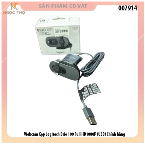 Webcam Kẹp Logitech Brio 100 Full HD1080P - chân usb - Chính hãng - chính hãng