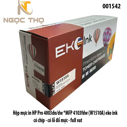 Hộp mực EKO INK W1510A – Có chíp – Hàng chính hiệu - Lắp là in – Full VAT