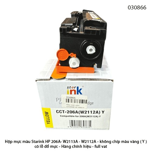 Hộp mực Starink HP 206A – W2112A (Yellow, màu vàng , Không Chip) – Có lỗ đổ mực – Chính hiệu – Full VAT