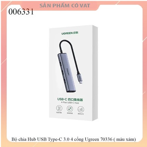 Bộ chia Hub USB Type-C 3.0 4 cổng Ugreen 70336 ( màu xám dài 1m)