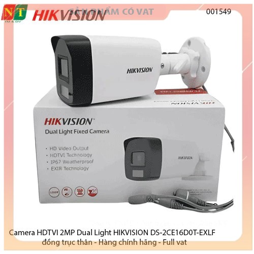 Camera HDTVI 2MP Dual Light HIKVISION DS-2CE16D0T-EXLF - Hàng chính hãng - Full vat
