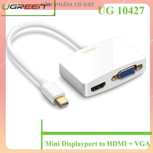 Cáp chuyển Mini Displayport sang HDMI và VGA trắng Ugreen 10427