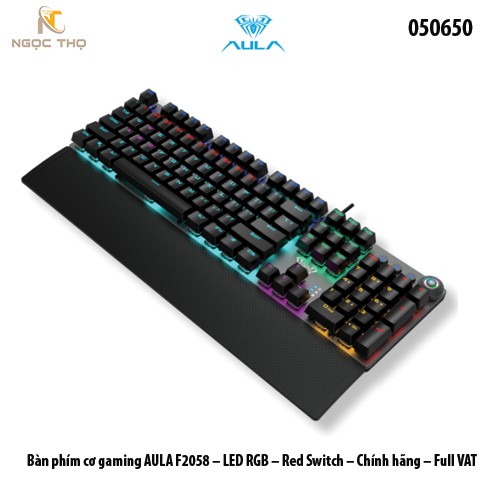 Bàn phím cơ AULA F2058 – Red Switch – LED RGB – Gõ mượt nhẹ, phản hồi nhanh – Full VAT