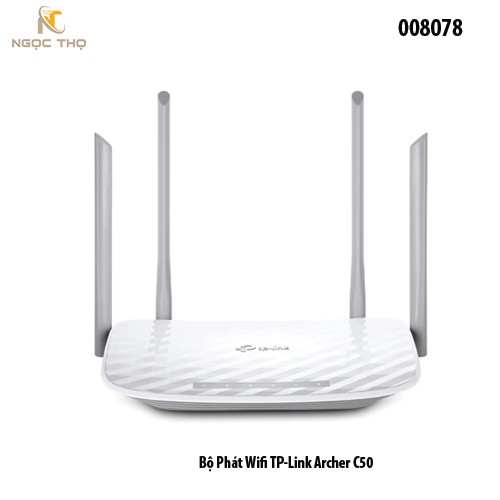 Bộ Phát WiFi TP-Link Archer C50 – Router WiFi Chuẩn AC1200 Dual Band – 4 Ăng-ten Ngoài – Sóng Mạnh - hàng chính hãng.