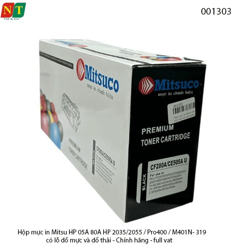 Hộp Mực In Mitsuco HP CE505A / CF280A / Canon CRG-319 (Mực 05A – 80A – Có lỗ đổ mực & đổ thải – Chính hiệu – Full VAT
