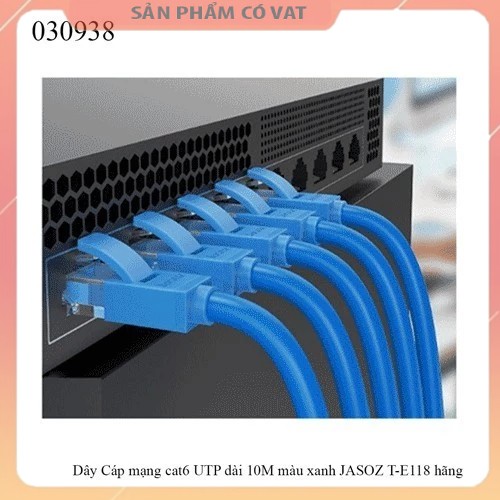 Dây Cáp mạng cat6 UTP dài 10M màu xanh JASOZ T-E118 hãng