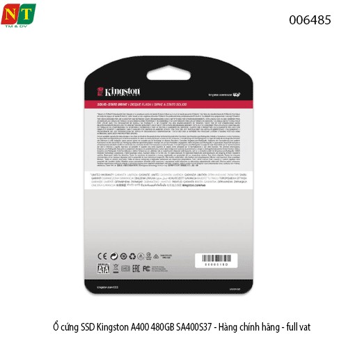 Ổ cứng SSD Kingston A400 480GB SATA III 2.5 inch – tốc độ 500/450MBs – chính hãng – full VAT