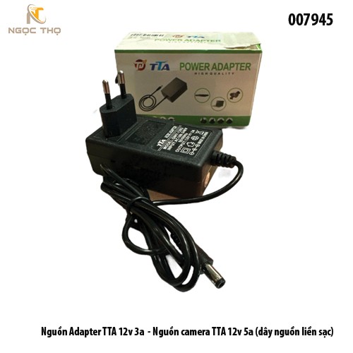 Nguồn Adapter TTA 12V 3A Dây Liền – Chính Hiệu – Dùng Cho Camera, Thiết Bị Mạng – Full VAT