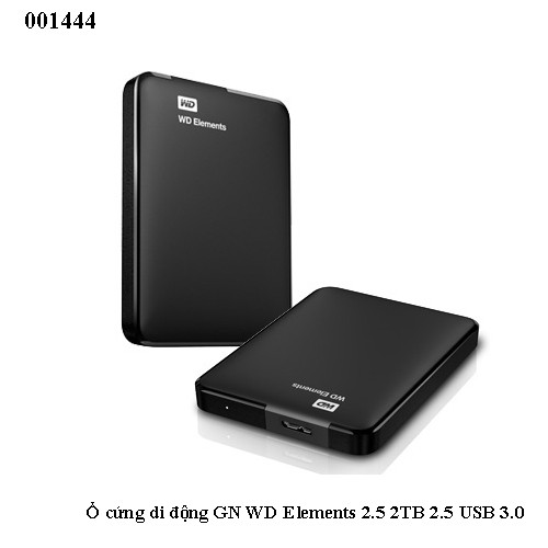Ổ cứng di động WD Elements 2.5" 2TB – USB 3.0 (tương thích USB 2.0) – Chính hãng – Full VAT – BH 24T