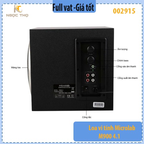 Loa vi tính Microlab M900 4.1 (TMN) - âm thanh sống động, bass mạnh, hỗ trợ nhiều thiết bị, hàng chính hãng