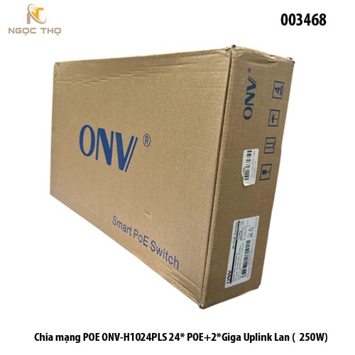 Switch PoE ONV-H1024PLS – Chia mạng Poe - 24 cổng PoE+ 10/100Mbps + 2 uplink Gigabit (250W) | Chính hãng – Full VAT