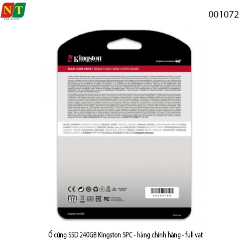 Ổ cứng SSD Kingston SPC 240GB – Tăng tốc toàn diện cho Laptop/PC – Chính hãng – Full VAT – BH 36 tháng