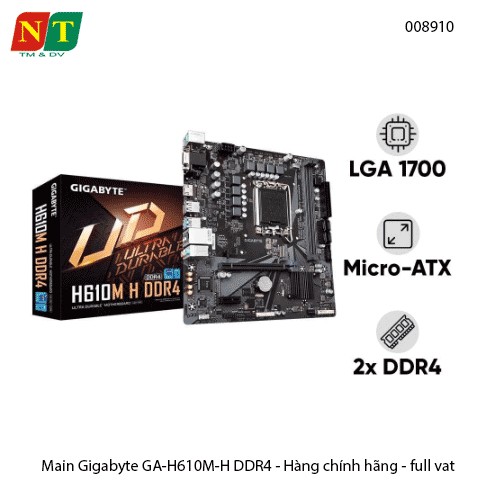Mainboard Gigabyte GA-H610M-H DDR4 – Bo Mạch Chủ M-ATX – Hỗ Trợ Intel Gen 12/13 – Chính Hãng – Full VAT