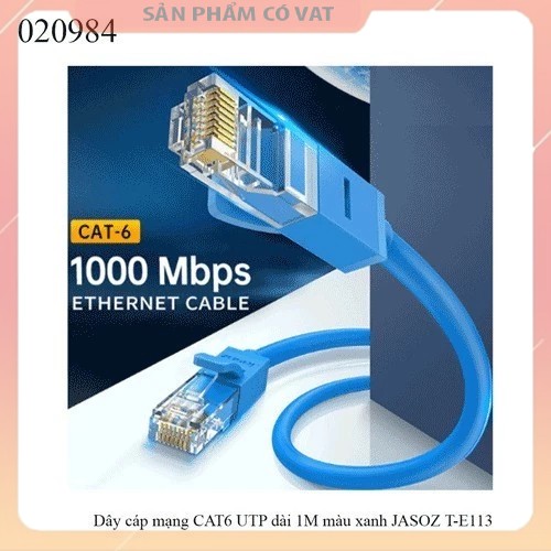 Dây cáp mạng CAT6 UTP dài 1M màu xanh JASOZ T-E113