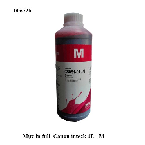 Mực in full inteck đỏ 1L – Magenta (M) ) dùng cho máy in phun Canon / Brother – Mực nước (dye) – Hàng chính hiệu inteck
