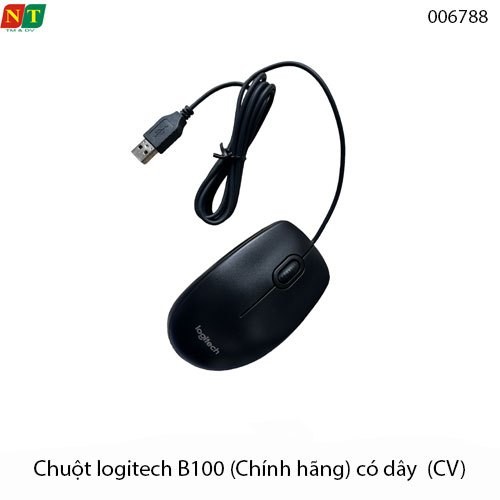 Chuột có dây Logitech B100 – USB Plug & Play – 800 DPI – Chính hãng | Full VAT