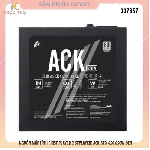 NGUỒN MÁY TÍNH FIRST PLAYER (1STPLAYER) ACK-STD-650 650W ĐEN