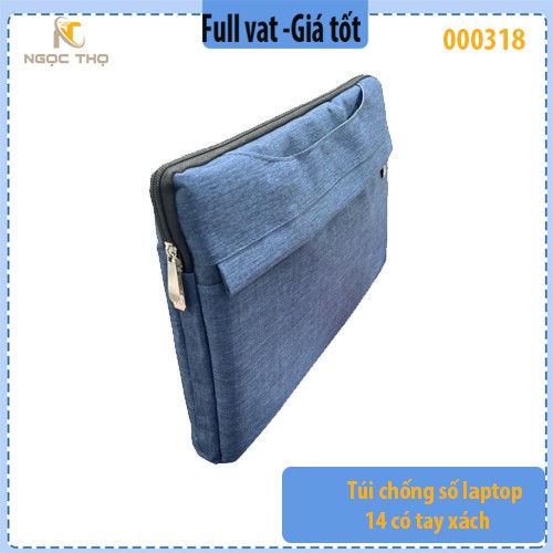 Túi chống sốc Laptop 14" có tay xách – Xanh Navy – Gọn đẹp, lịch lãm – Zin – Full VAT