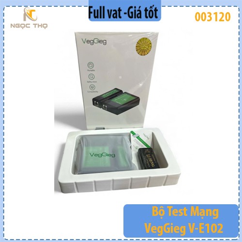 Bộ Test Mạng VegGieg V-E102 - VE102 - Màn Hình LCD 2.8 inch – Hỗ Trợ Cat5e / Cat6 – Hàng Chính Hãng – Full VAT