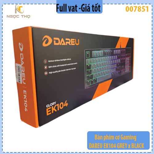 Bàn phím cơ Gaming DAREU EK104 GREY x BLACK - hàng chính hãng - full vat