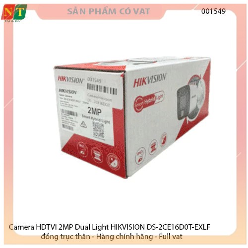 Camera HDTVI 2MP Dual Light HIKVISION DS-2CE16D0T-EXLF - Hàng chính hãng - Full vat