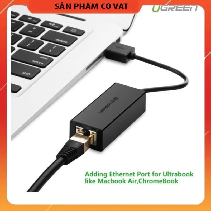 Cáp USB to Lan 2.0 cho Macbook, pc, laptop hỗ trợ Ethernet 10/100 Mbps chính hãng Ugreen 20254
