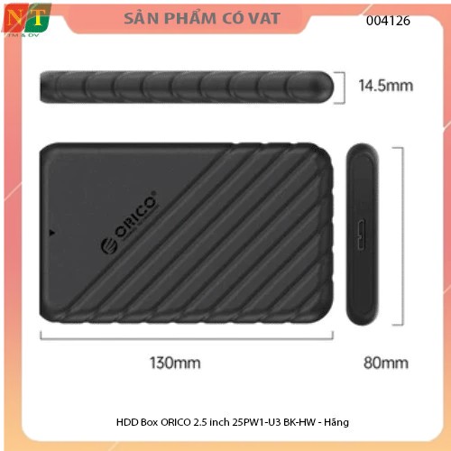 HDD Box ORICO 2.5 inch 25PW1-U3 BK-HW - Hộp Đựng Ổ Cứng ORICO 2.5 inch 25PW1-U3-BK Chính hãng - Full vat