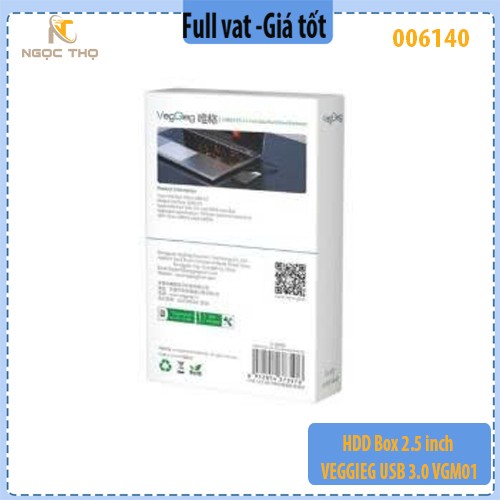 Hộp đựng ổ cứng VEGGIEG USB 3.0 VGM01 (5Gbps) - HDD Box 2.5 inch VEGGIEG USB 3.0 VGM01 (5Gbps) - Full Vat