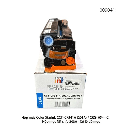 Hộp mực Starink CF541A (203A) / CRG-054C – Cyan – Có chip 203A, lỗ đổ mực – Chính hiệu | Full VAT - Có chíp