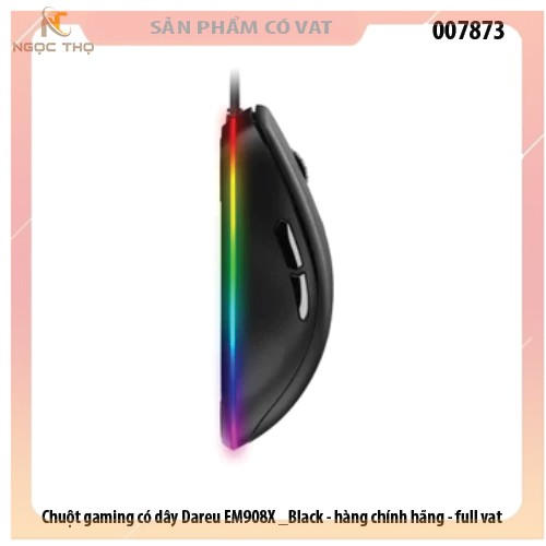 Chuột gaming có dây Dareu EM908X Black – Nhạy, bền, LED RGB cực ngầu, chính hãng, full VAT