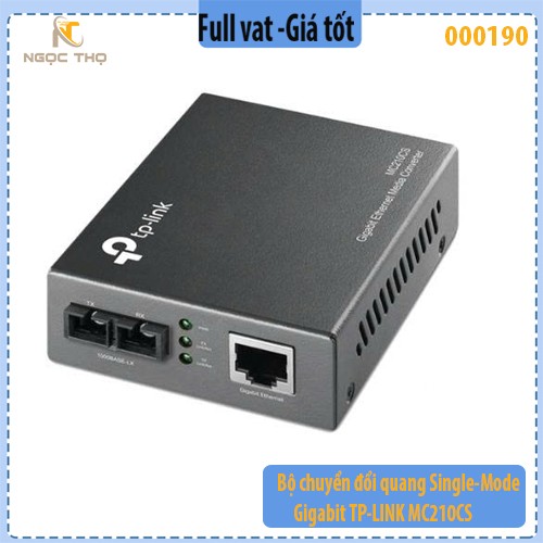 Bộ chuyển đổi quang điện TP-Link MC210CS – Single-Mode Gigabit – SC – 15km - Hàng chính hãng – Full VAT – Cắm là chạy