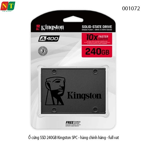 Ổ cứng SSD Kingston SPC 240GB – Tăng tốc toàn diện cho Laptop/PC – Chính hãng – Full VAT – BH 36 tháng