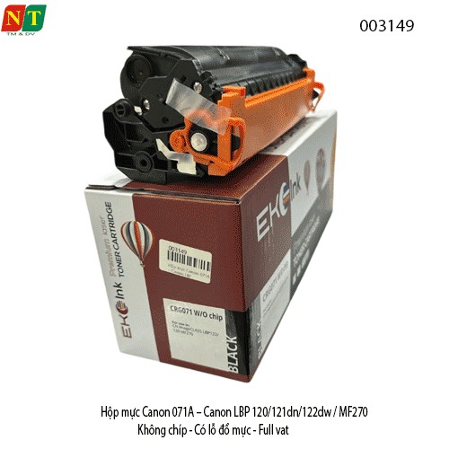Hộp mực Canon 071A – Canon LBP 120/121dn/122dw / MF270 - Không chíp - Có lỗ đổ mực - Full vat