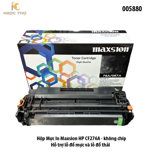 Hộp Mực In Maxsion HP CF276A – Không chip – Có lỗ đổ mực & lỗ thải – 3.000 trang – Full VAT
