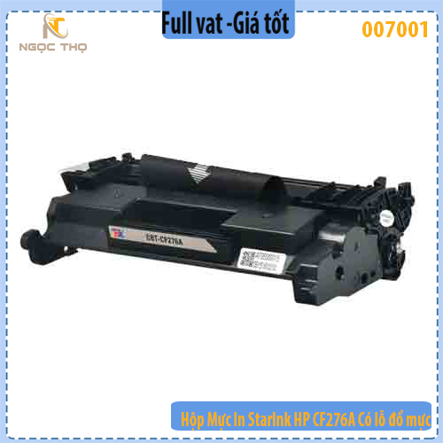Hộp Mực In StarInk HP CF276A - Hộp mực 76A không chíp - Có lỗ đổ mực và đổ thải - Hàng chính Hiệu- Full Vat