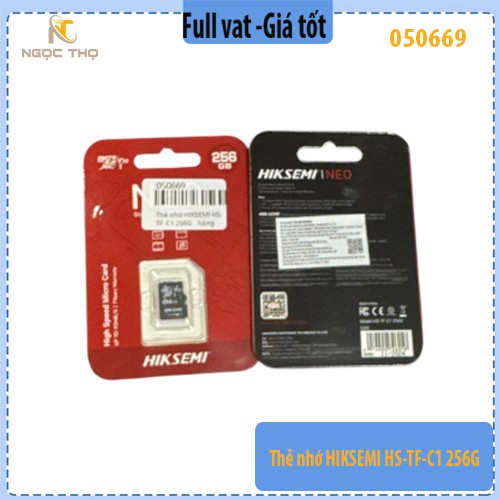 Thẻ Nhớ HIKSEMI 256GB HS-TF-C1 – Class 10 U1, Tốc Độ Cao, Dùng Cho Camera Wifi, Chính Hãng